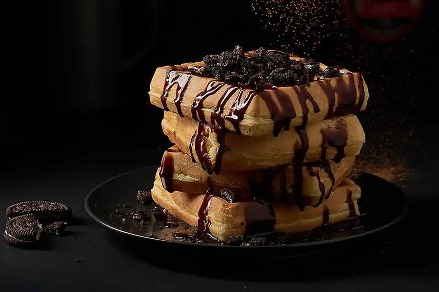 Pile of Belgian waffles