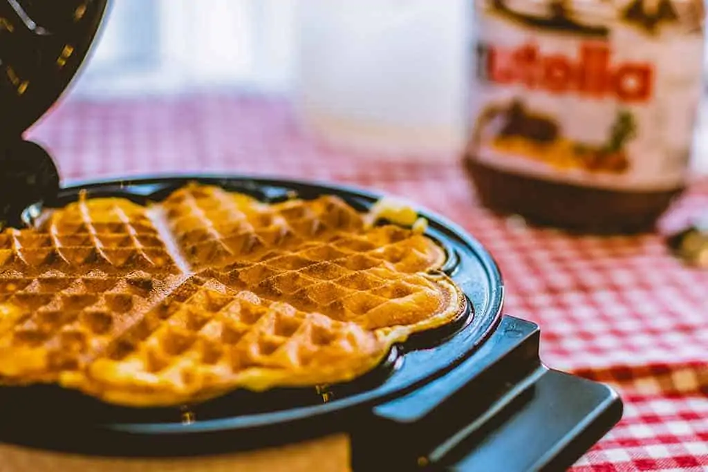 Heart-shaped-waffle-maker-Waffles-on-plate-how-to-make-waffles-from-scratch