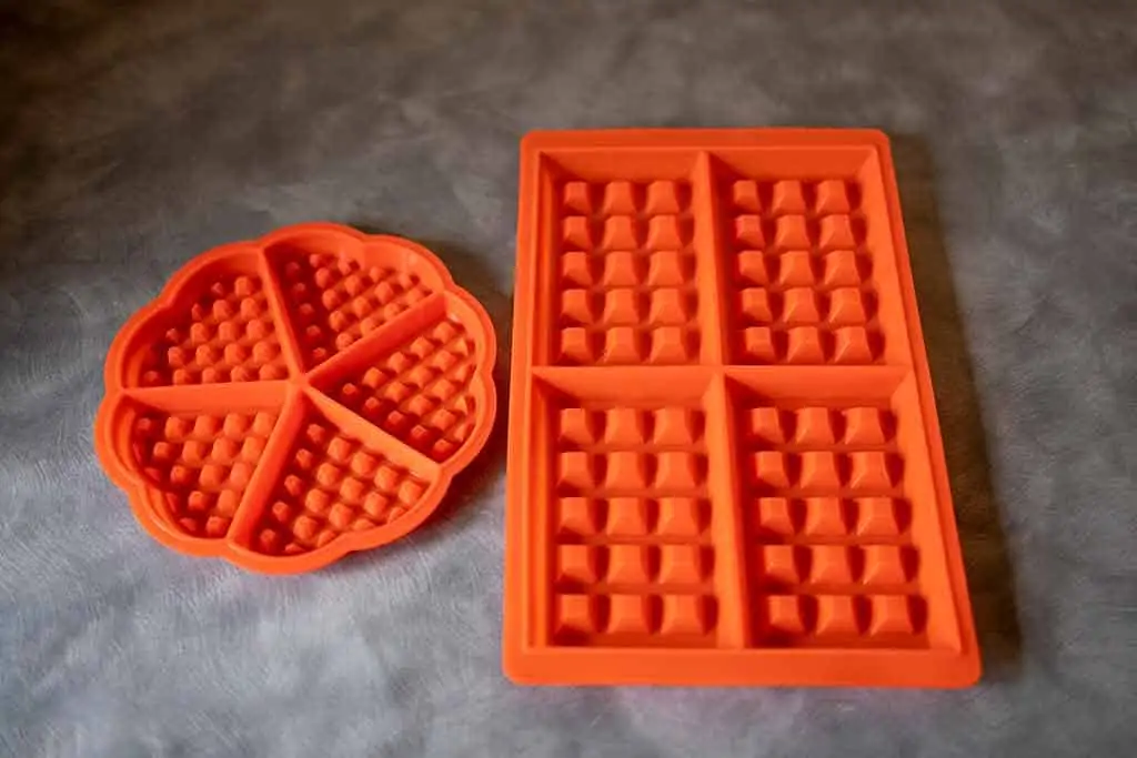 square and heart shaped silicone waffle molds