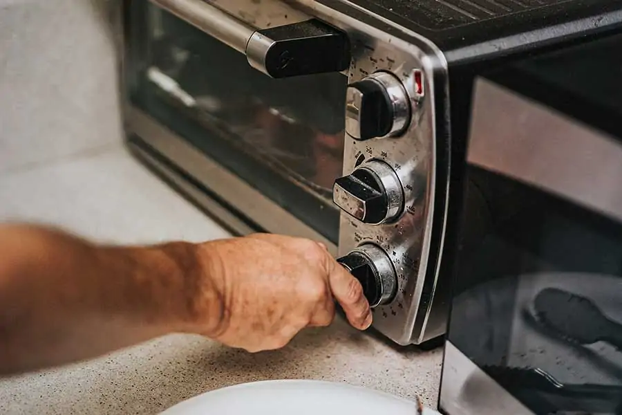 Checking-waffles-in-oven