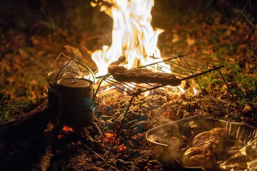 Cooking-over-campfire