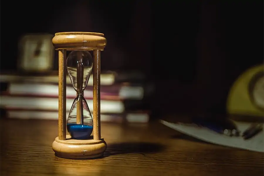 Egg timer on desk