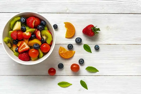 selection of fruits to put in waffles