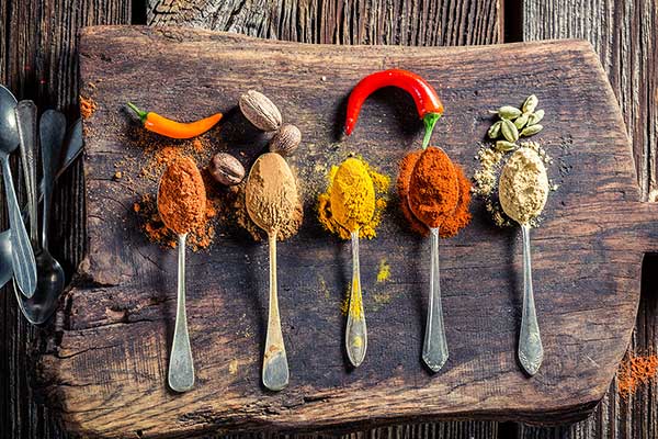 spices in teaspoons