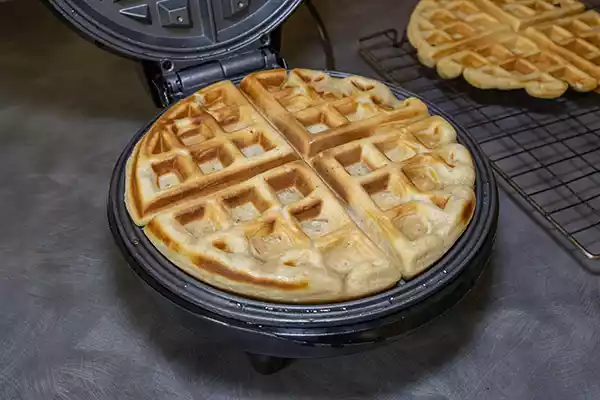 Waffle in waffle iron